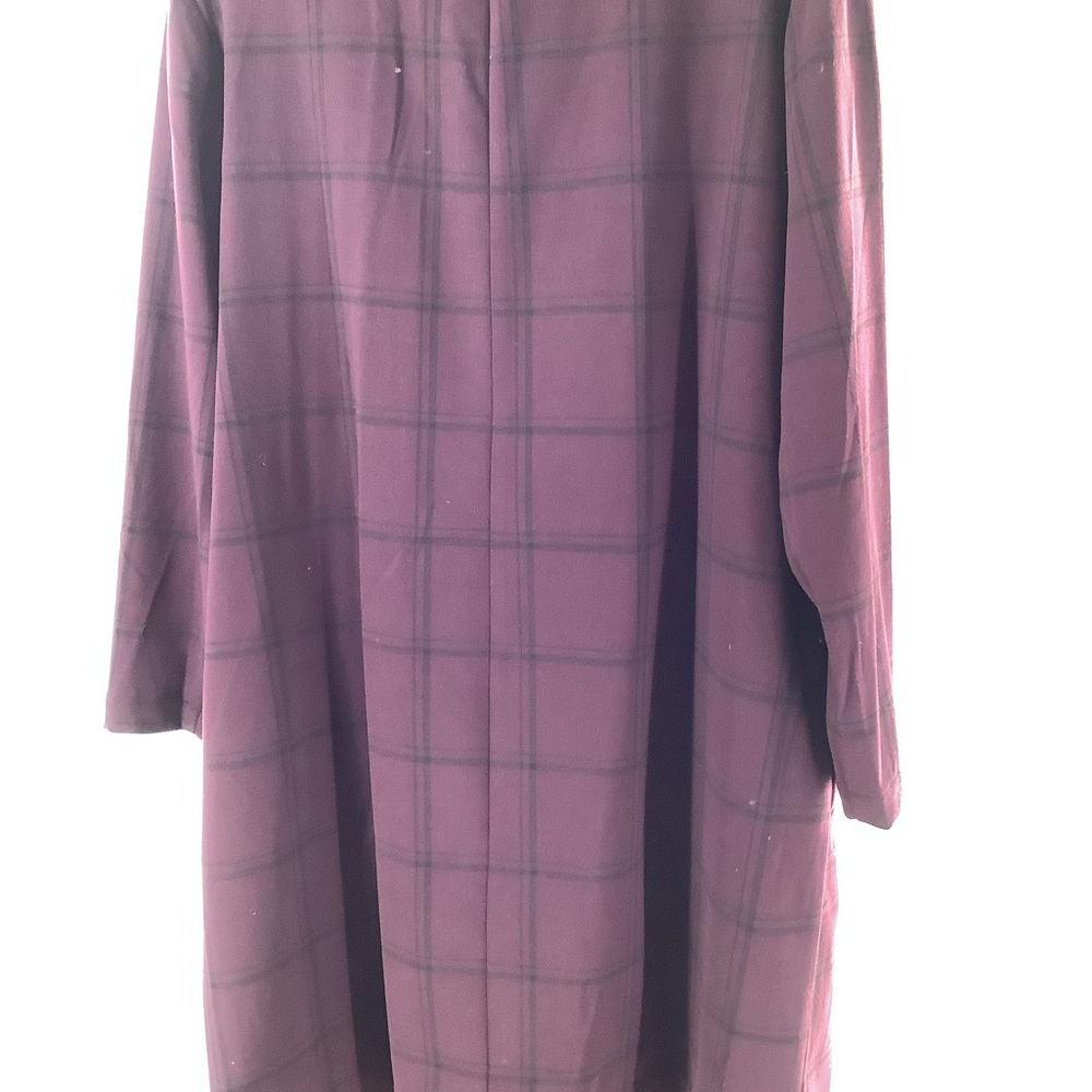 Lane Bryant Size 18 - 20 long Blazer / Duster purple & Black plaid Pockets EUC. - Picture 9 of 13